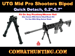 UTG New Gen Med Pro Shooters Bipod Quick Detach 6.2"-6.7"