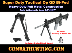 UTG Bipod Super Duty Tactical Op QD Bi-Pod 8.0"-12.4