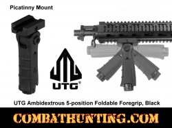 UTG Ambidextrous 5-position Foldable Foregrip Black