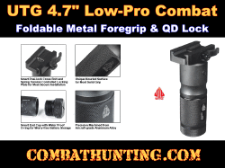 UTG® 4.7" Low Profile Combat Foldable Metal Foregrip QD Lock