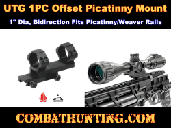 Leapers Accushot 1-PC Offset Picatinny Mount 1" Dia, Bidirection