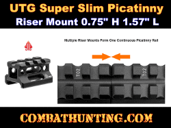 UTG Super Slim 3 Slots Picatinny Riser Mount, 0.75"