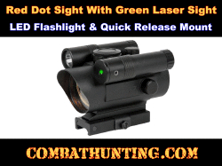 Red Dot Sight Green Laser Sight LED Flashlight Combo