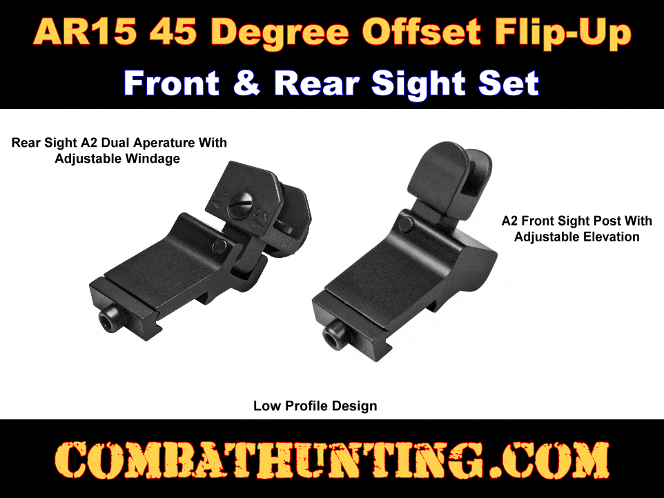 AR-15 45 Degree Offset Flip Up Iron Sight Set BUIS style=