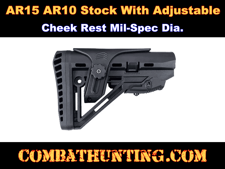M4/AR-15 Stock with Adjustable Cheek Rest Riser Mil-Spec style=