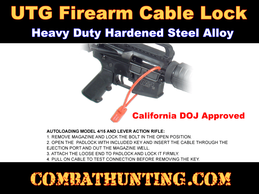 AR-15 M4 M16 Cable Gun Lock style=