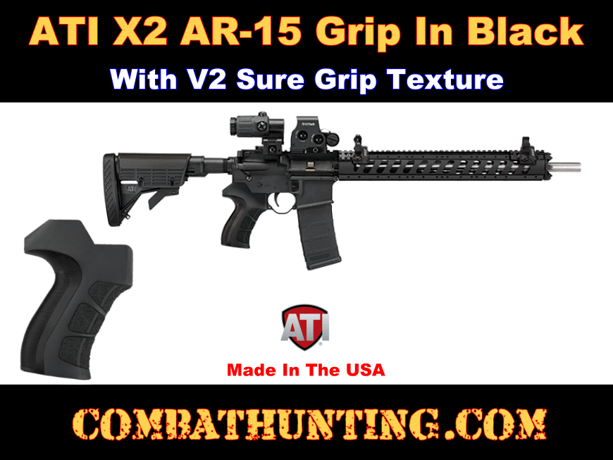 ATI X2 AR-15 AR-10 Scorpion Recoil Pistol Grip Black style=