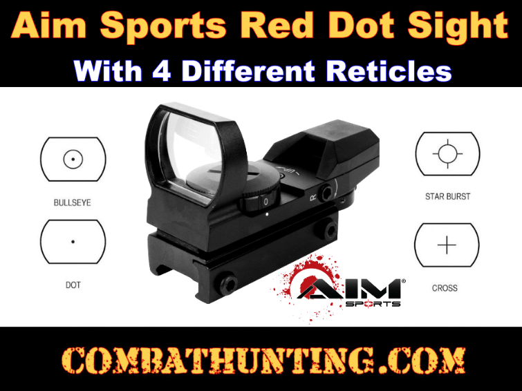 Red Dot Sight With 4 Different Reticles style=
