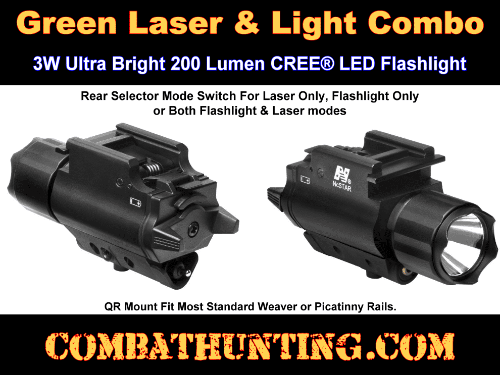 Green Laser Light Combo With QR Quick Release Picatinny style=