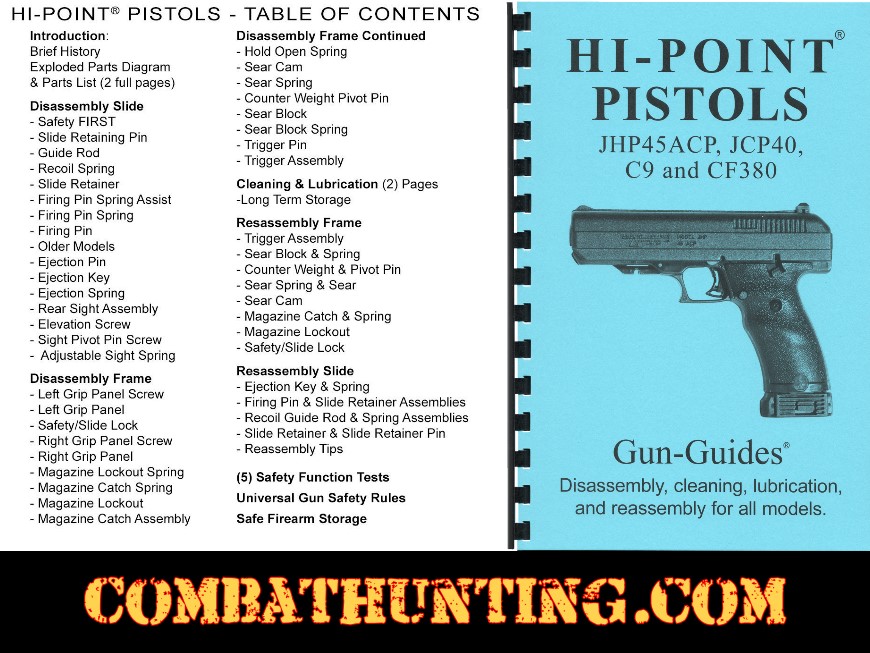 Hi-Point Pistols® Disassembly & Reassembly Gun-Guides® Manual All Models style=