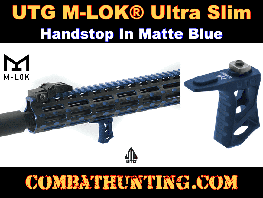 UTG M-LOK Ultra Slim Handstop Matte Blue style=