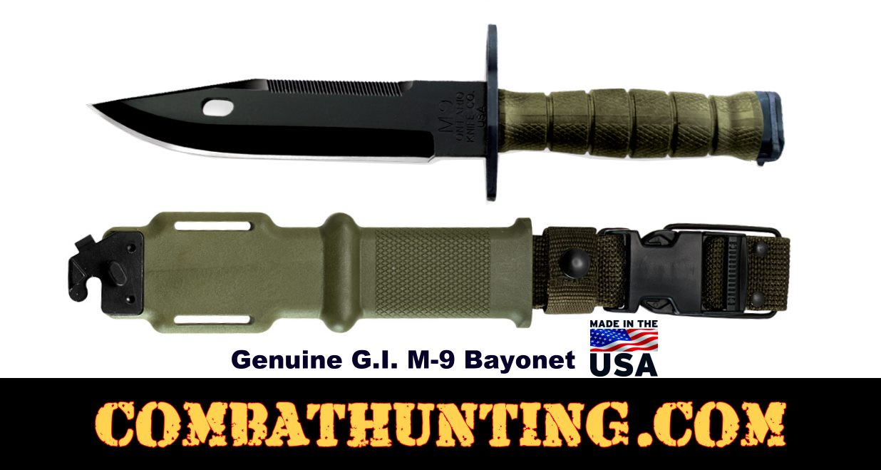 GI M9 Bayonet (Genuine Issue) Bayonet & Scabbard-OD style=