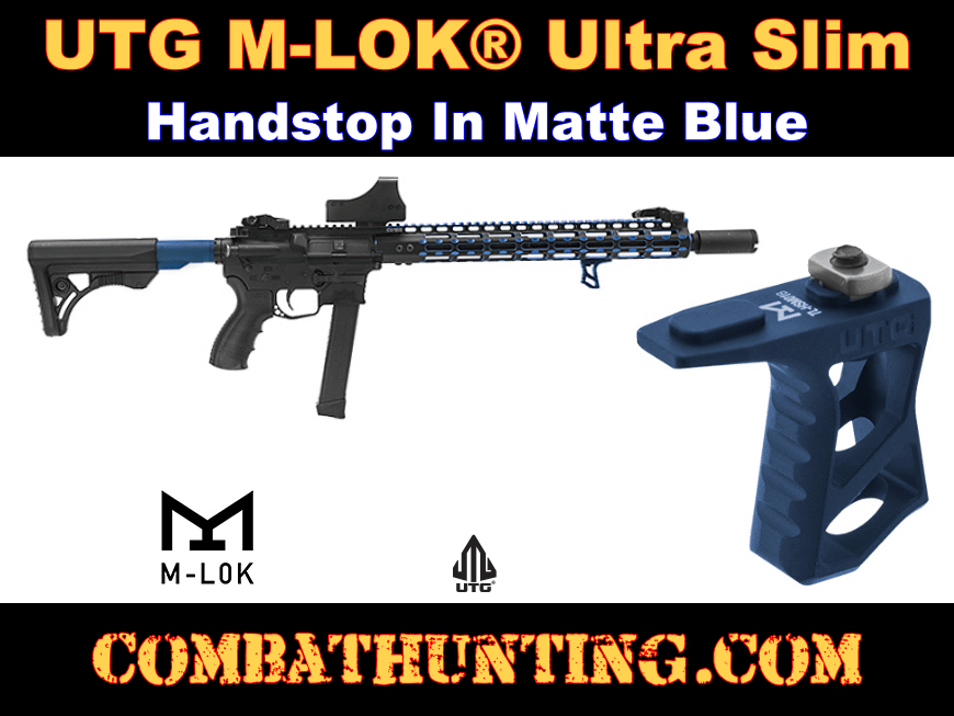 UTG M-LOK Ultra Slim Handstop Matte Blue style=