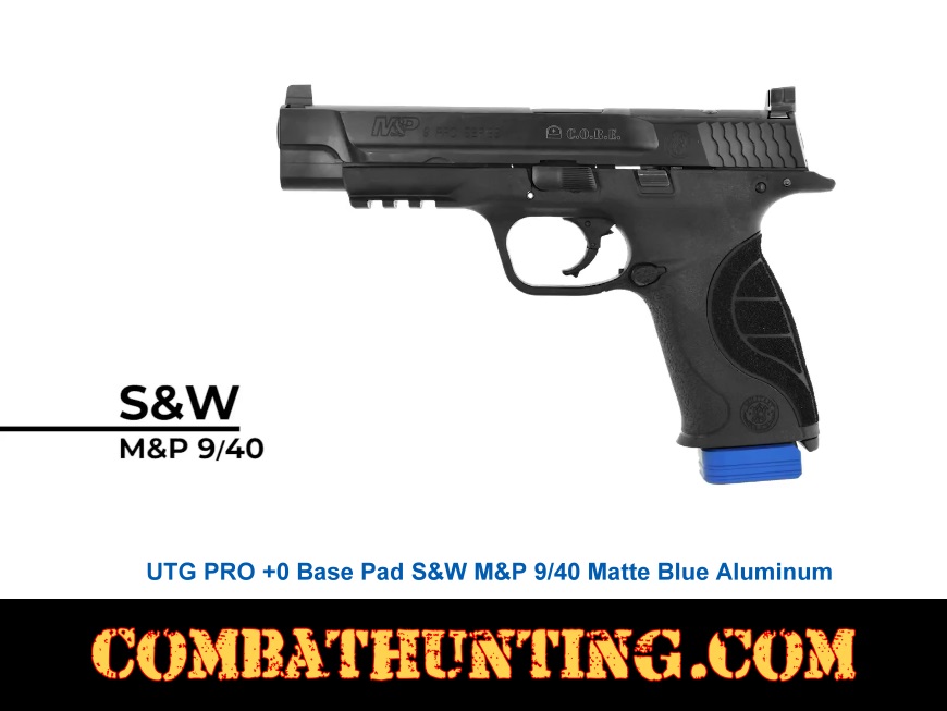 UTG PRO +0 Base Pad S&W M&P 9/40 Matte Blue Aluminum style=
