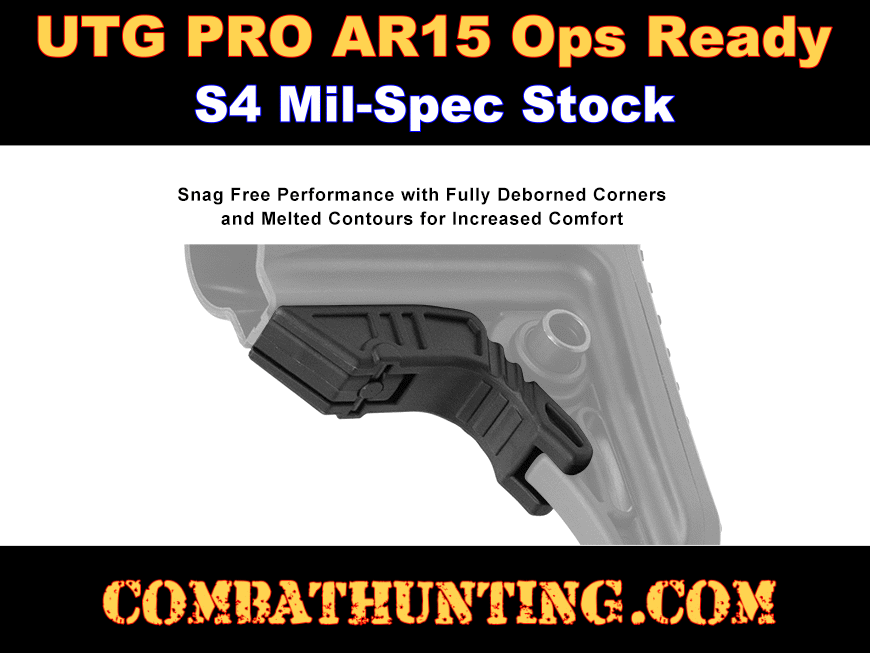 UTG PRO AR15 Ops Ready S4 AR-15 Mil-spec Carbine Stock style=