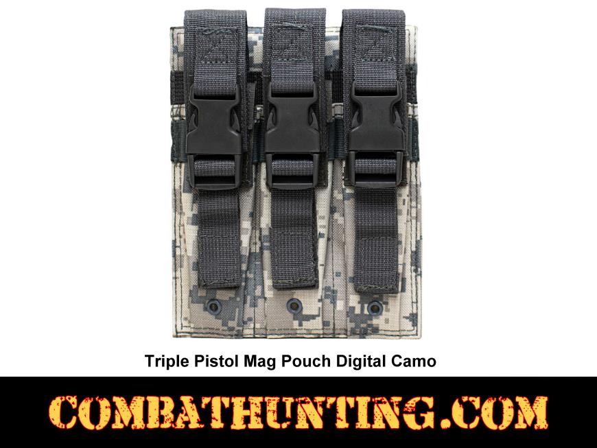 Triple Pistol Mag Pouch Digital Camo High Capacity style=
