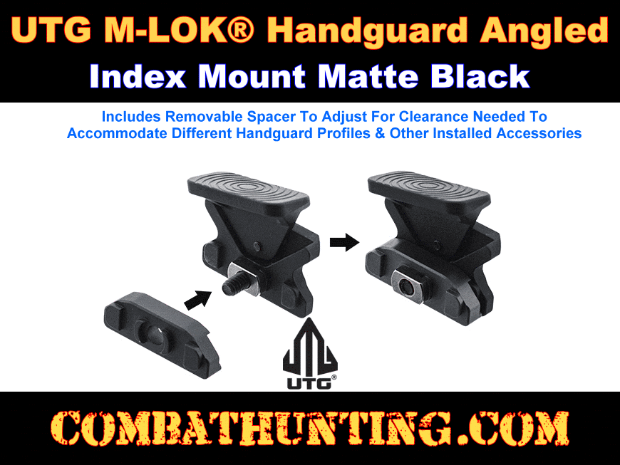 UTG M-LOK Handguard Angled Index Mount Matte Black style=