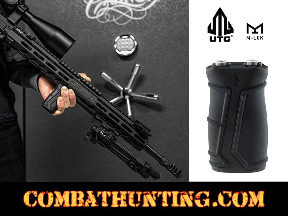 UTG Compact Foregrip M-LOK Polymer Matte Black Vertical Grip style=