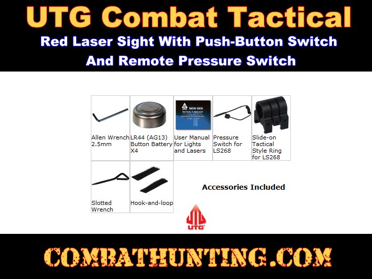 UTG Combat Tactical Laser Sight With Windage Elevation Adjustment style=