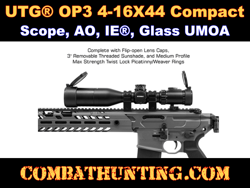 UTG OP3 4-16X44 30mm Compact Scope AO IE Glass UMOA style=