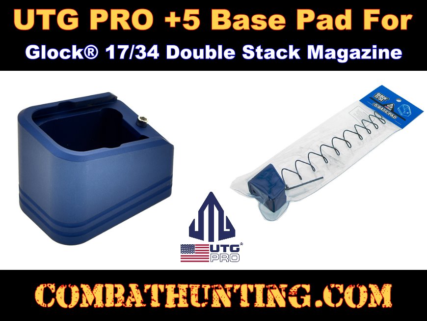 UTG PRO +5 Base Pad Glock 17/34 Matte Blue Aluminum style=