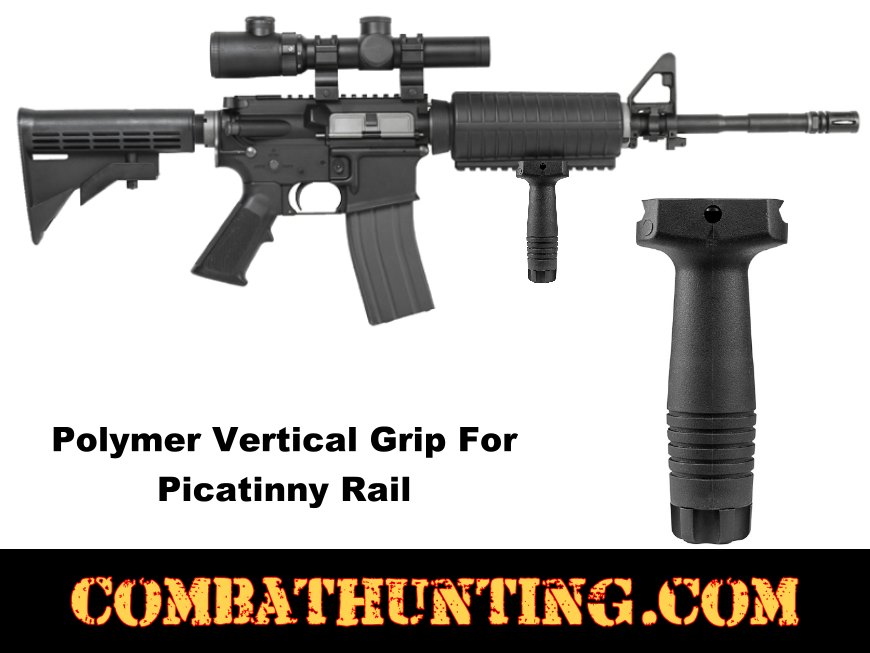 Polymer Vertical Grip For Picatinny Rail style=