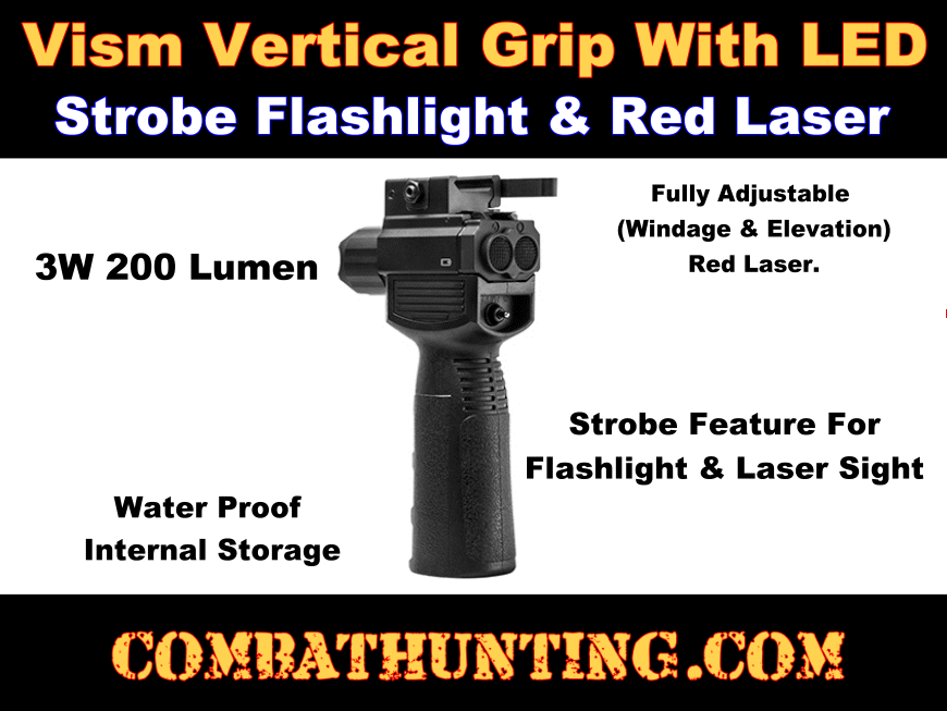 Vertical Grip with Laser Flashlight Combo style=