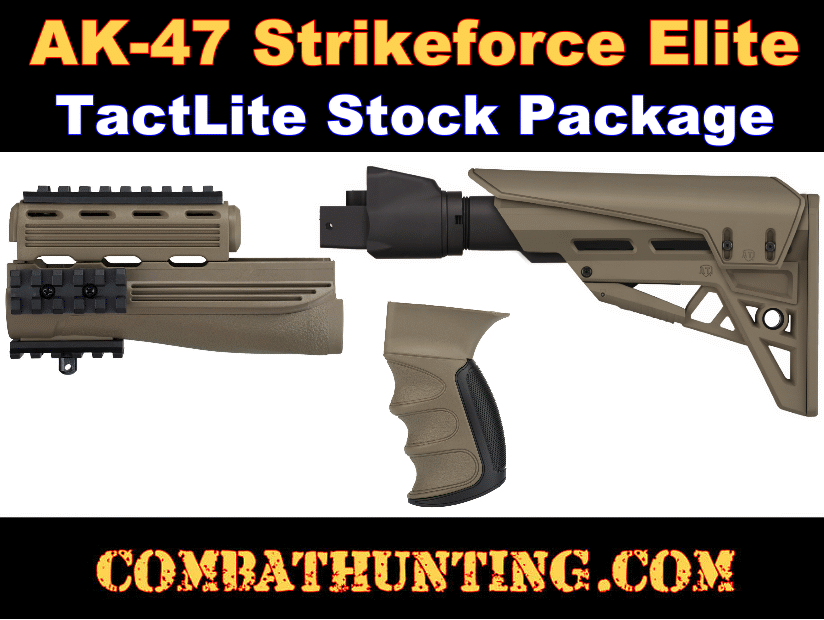 AK-47 Stock TactLite Elite Package With Scorpion Recoil System FDE style=