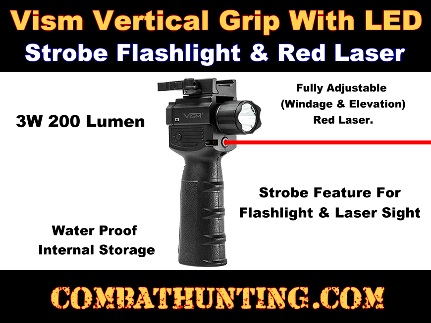 Vertical Grip with Laser Flashlight Combo style=