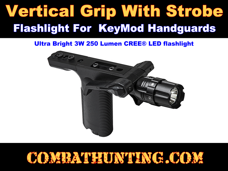 Keymod Vertical Grip With Strobe Flashlight style=