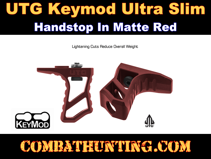 UTG Keymod Ultra Slim Handstop Matte Red style=