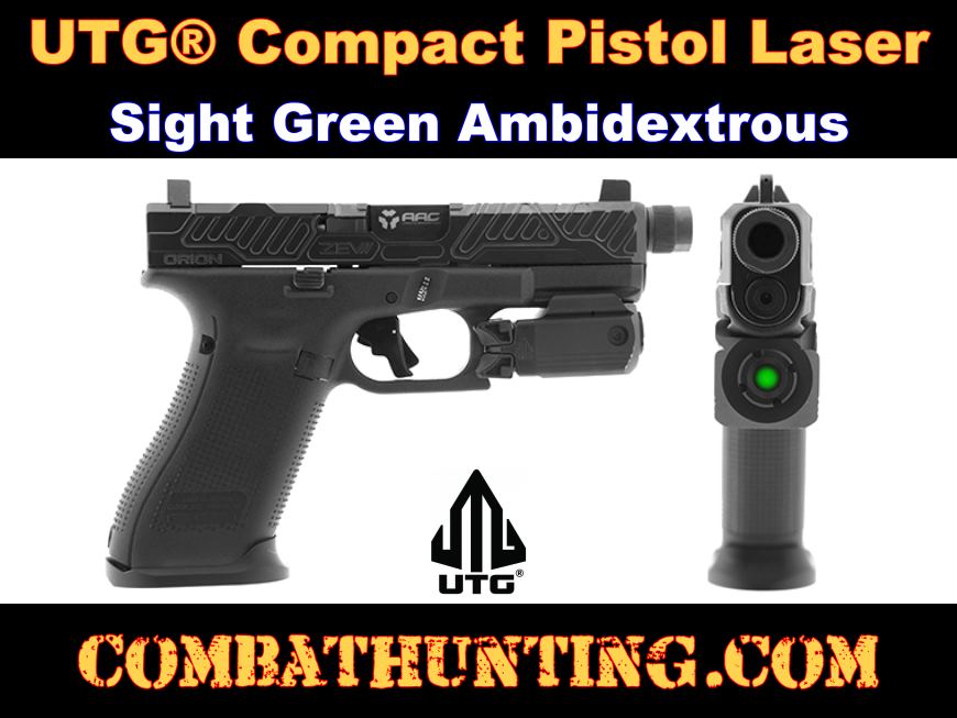 Compact Green Pistol Laser Picatinny UTG Ambidextrous style=