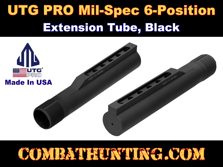 UTG PRO AR15 6-position Receiver Extension Tube, Mil-spec, Matte Black style=