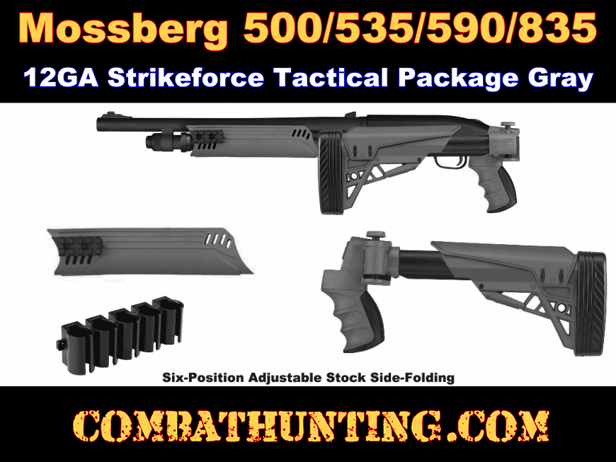 Mossberg 500/535/590/835 Folding Stock and Forend In Destroyer Gray style=