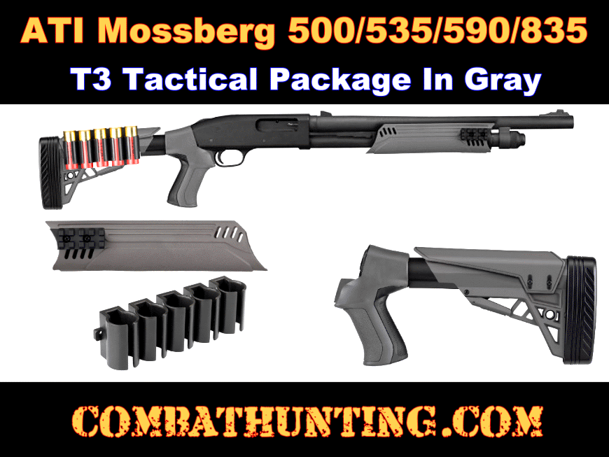 Mossberg Tactical T3 Stock and Forend Package In Destroyer Gray style=