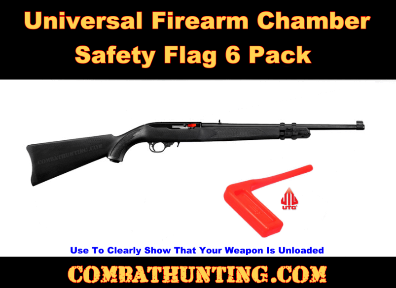 UTG Universal Firearm Chamber Safety Flag, Orange 6PCs Set style=