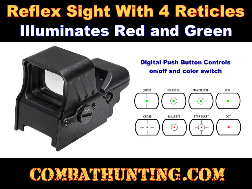 Tactical Red Dot Reflex Sight With 4 Reticle style=