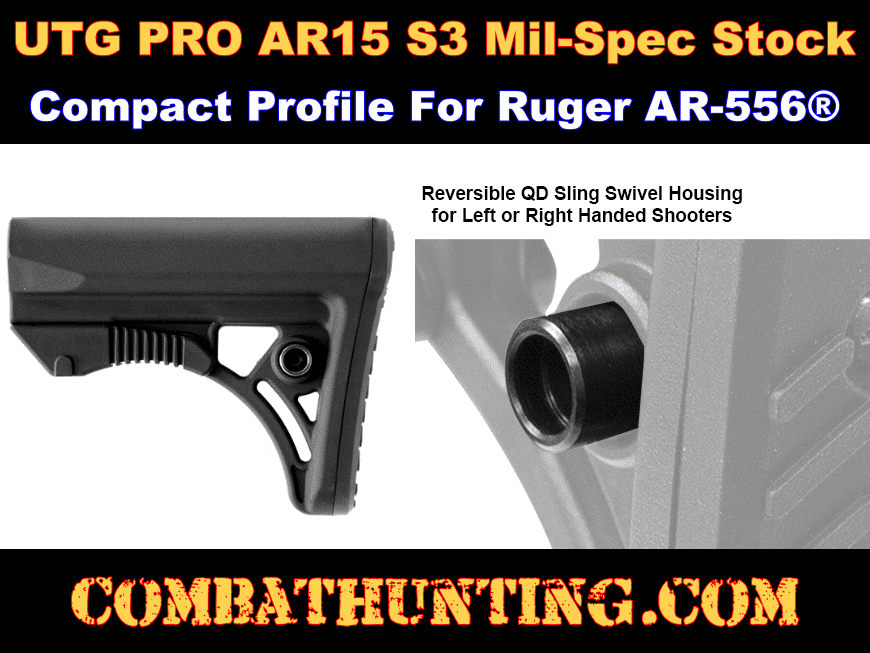 Ruger AR-556® Stock Compact Adjustable style=