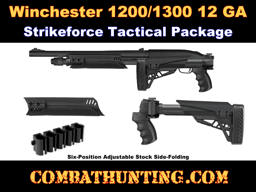 Winchester 1300/1200 Folding Stock and Forend In Black style=