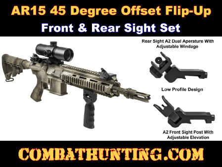 AR-15 45 Degree Offset Flip Up Iron Sight Set BUIS