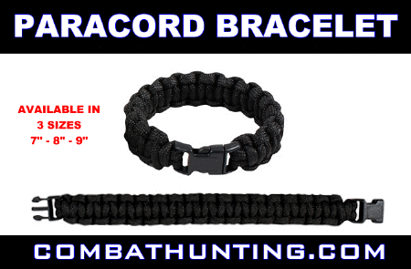 Paracord Bracelet Black Size 9 Inches
