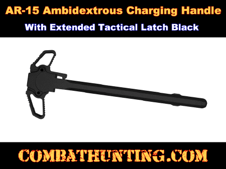 AR-15 Ambidextrous Charging handle with Extended Latch Black