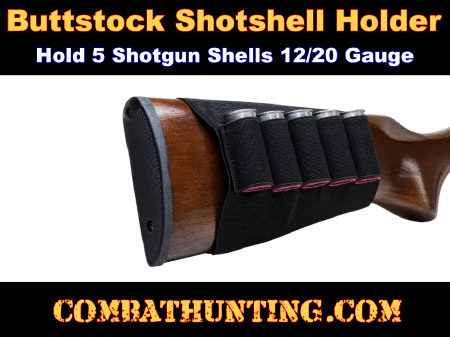 Buttstock Shotshell Holder 12/20 Gauge Black