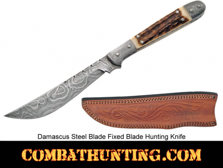 Damascus Steel Fixed Blade Hunting Knife 9
