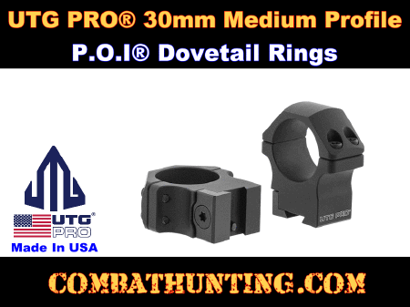 UTG PRO 30mm 2PCs Medium Profile P.O.I Dovetail Rings