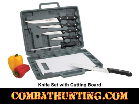 Knife Set with Cutting Board and Case