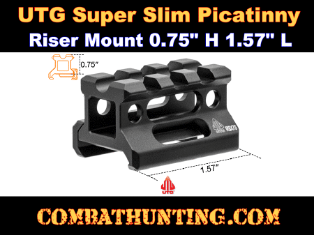 UTG Super Slim 3 Slots Picatinny Riser Mount, 0.75