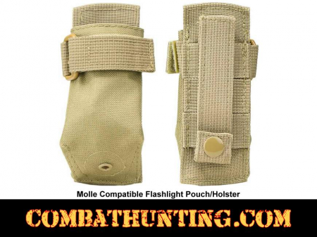 Molle Compatible Flashlight Pouch Holster Tan/FDE