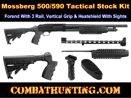 Mossberg 500/590 Shotgun Tactical Stock & Forend With Rails