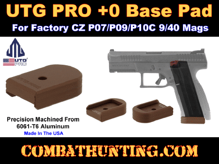 UTG PRO +0 Base Pad, CZ P07/P10C Matte Bronze Aluminum